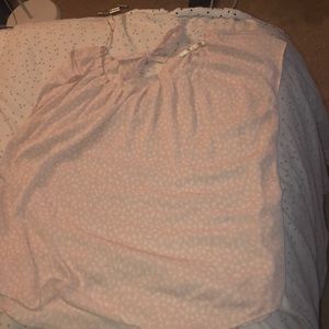 Pink and White Blouse